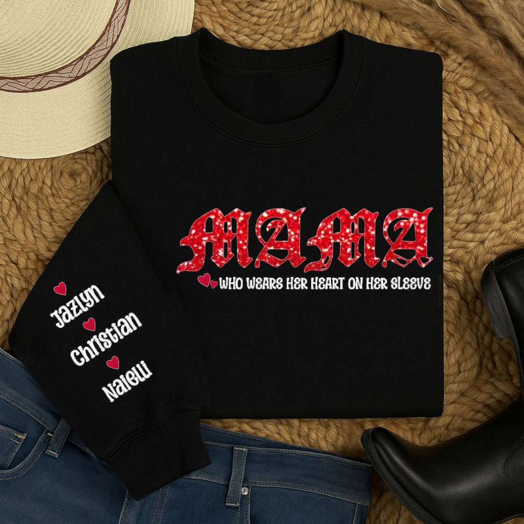π Custom "Mama" Sweatshirt β Wear Your Heart on Your Sleeve π
