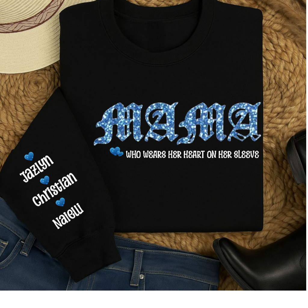 💖 Custom "Mama" Sweatshirt – Wear Your Heart on Your Sleeve 💖